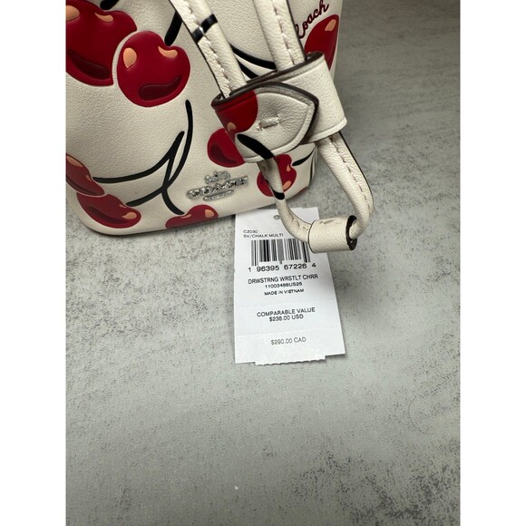 Coach CZ030 Drawstring Wristlet With Cherry Print - Picture 3 of 6